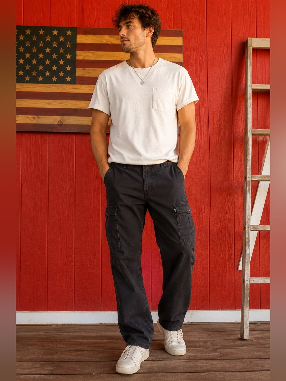Men's Black Cargo Pants – Relaxed Fit